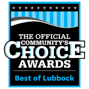 Best of Lubbock award badge recognizing West Texas Eye Associates for excellence in eye care.