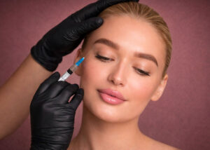 Patient receiving Botox injection at the Aesthetics Center of Lubbock in West Texas.