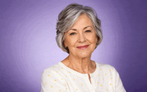 Senior woman with droopy eyelids before eyelid surgery at West Texas Eye Associates and Dr. Colby Ray.